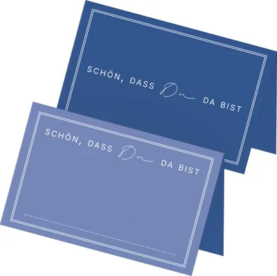 Produktbild von ITENGA 48x Tischkarten Schön dass du da bist V3 dunkelblau
