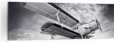 Produktbild von Bild auf Leinwand - Leinwandbild - Einteilig - Flugzeug An-2 Schwarzweiß - 160x50cm - Wand Bild - Wanddeko - Wandbilder - Leinwanddruck - Bilder - Wanddekoration - Leinwand bilder - AB160x50-4363
