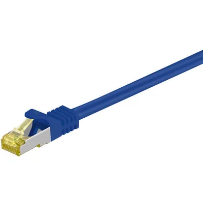 Produktbild von Patch kabel RJ45 CAT 6A S/FTP (PiMF), 500 MHz s kabelem CAT 7 raw, modrý