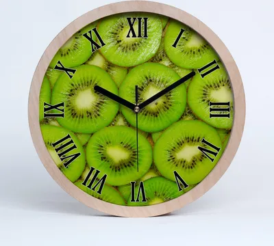 Produktbild von Holzuhr 25fi cm wanduhr - schwarze Spitzen - Große römische Uhr Kiwi