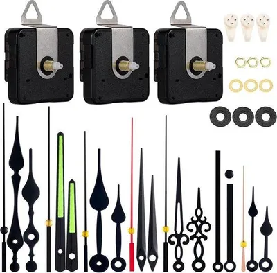 Image de Mouvement à quartz silencieux - Avec 7 aiguilles en métal - Kit de réparation pour horloge murale - Couple élevé