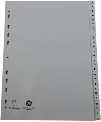 Produktbild von Exacompta Register 1726E A4 PP A-Z grau