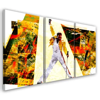 Immagine prodotto di Trittico su tela arancione persone 90x60 cm Feeby arancione quadro da parete pronto per essere appeso