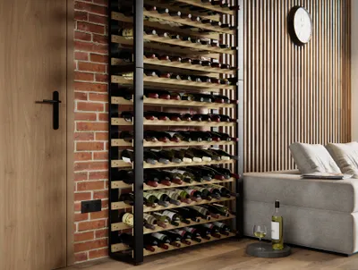 Produktbild von Lenmar Serie RW Weinregal aus Holz für Flaschen, LOFT135, 204 x 104 x 27, 15 liegen, für 135 Flaschen, Wein, Flaschenregal,Kellerregal,Regale,Flaschen