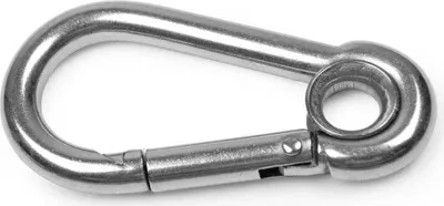 Produktbild von Karabinerhaken mit Öse 4 x 40mm, aus rostfreiem Edelstahl, Bruchlast 200 kg