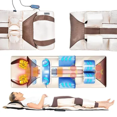 Image de Tapis de massage dorsal vibrant pour fauteuil-matelas 170x60 cm Blanc