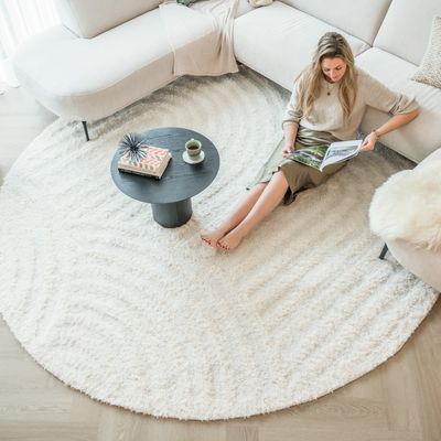 Teppich Skandinavisch Rund - Lova Arches Creme - Ø 160cm - Klassik, Industrielle, Modern, Skandinavisch - Wohnzimmer, Esszimmer, Schlafzimmer -  FRAAI | Home & Living