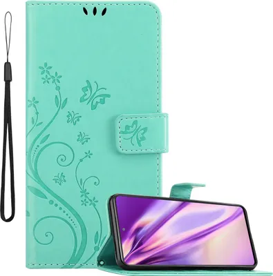 Obrázok produktu pre Cadorabo Puzdro pre Samsung Galaxy S20 FE Ochranný kryt v tyrkysovej farbe Ochranný kryt Puzdro na mobil Flowers Flower