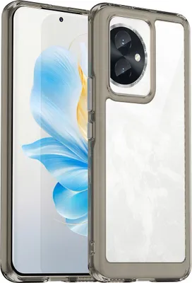 Produktbild von Schutzhülle für Honor 100 Klar Rückseite Stoßfeste TPU Silikon Bumper Hülle Grau