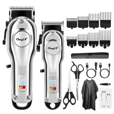Produktbild von CkeyiN Haarschneider Herren professionelle Haarschneider, wiederaufladbares USB-Haarschneide-Kit mit Feineinstellung, LED-Anzeige