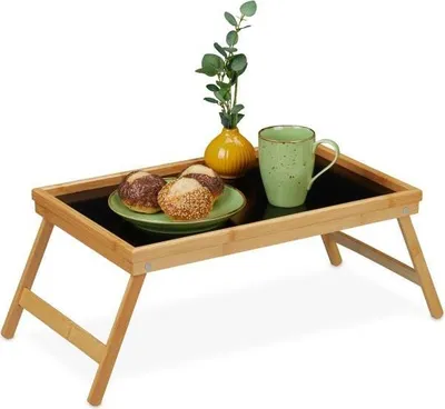 Image de Plateau de lit pliable en bambou