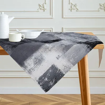Immagine prodotto di Tovaglia quadrata, 85x85 cm, nera, grigia o blu, aspetto lino, lavabile