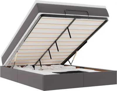 Obrázok produktu pre vidaXL Osmanská posteľ s matracom sivá 140x190 cm Imitácia kože