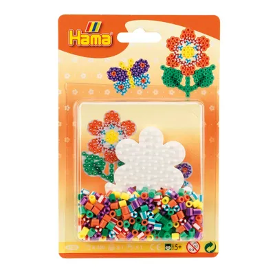 Immagine prodotto di Hama 4188 Perline stirabili Hama midi "Perline a strisce - Fiore", in blister