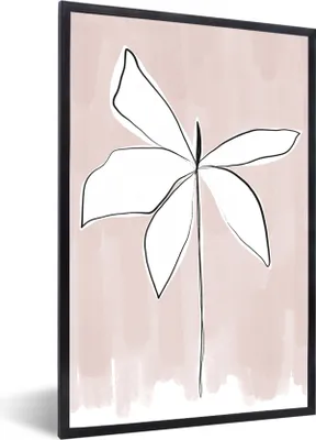 Produktbild von MuchoWow® Gerahmtes Poster Blume - Abstrakt - Pastell 60x90 cm - Poster mit Schwarzem Bilderrahmen Wandposter Rahmen Foto Bilder - Kunst