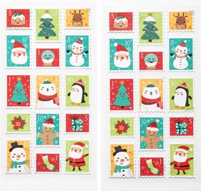 Produktbild von Weihnachtsbriefmarken-aufkleber, 10 x 21,5 cm - Feeric Lights & Christmas