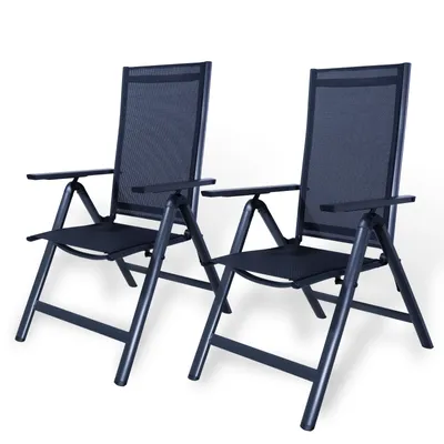 Produktbild von CCLIFE Gartenstühle Klappbar aus Premium Aluminium Balkonstuhl Gartenstuhl bis 150 kg Klappstuhl- Modell: RelaxPro
