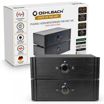 Image de OEHLBACH Twin Amp Ultra, Noir, 47 000 ohms, Or, 230 V, 50 Hz, 155 mm