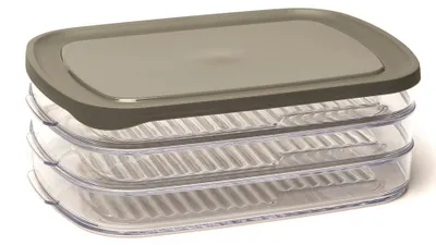 Produktbild von Amuse Aufschnittbox - stapelbare Frischhaltedose grau 3-teilig 750 ml