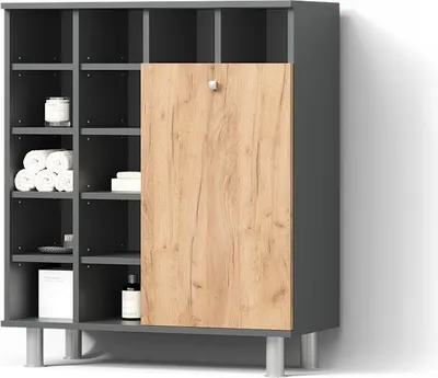 Immagine prodotto di Mobiletto da bagno Livinity Fucino Antracite/Rovere dorato 78.4 x 91.6 cm, Model 56254