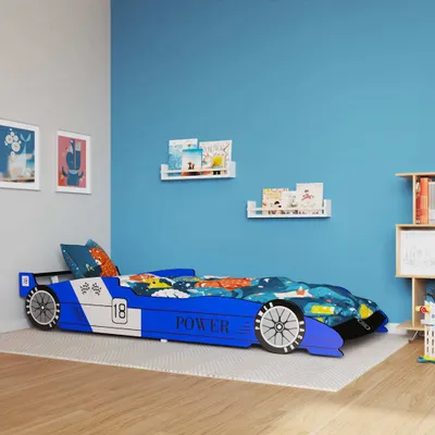 Produktbild von vidaXL Kinder Rennwagen-Bett 90x200 cm Blau
