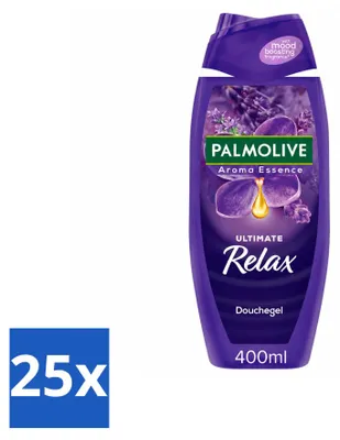 Zdjęcie produktu dla 25 sztuk żelu pod prysznic Palmolive Aroma Essences Ultimate Relax, pojemność 400 ml – zestaw ekonomiczny