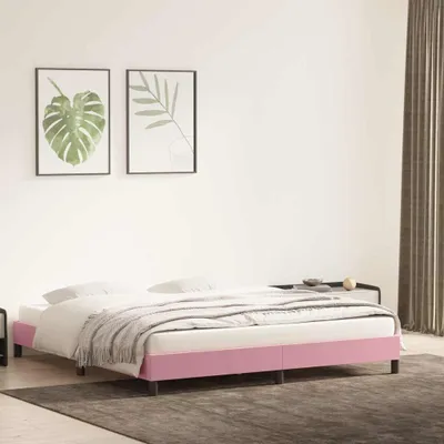 Image de vidaXL Cadre de lit sans matelas rose 180x210 cm velours