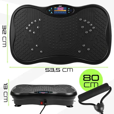 Image de Planche de vibrations pour le fitness, équipée de Bluetooth, d'une puissance de 150W, de sangles de musculation, d'une télécommande, d'un haut-parleur et d'un système d'entraînement par expansion, supportant un poids maximal de 150 kg