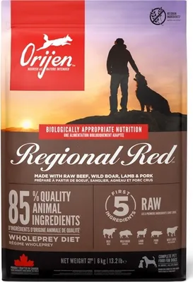 Zdjęcie produktu dla Sucha karma dla psów Orijen Regional Red z wołowiną, jagnięciną i wieprzowiną 6 kg