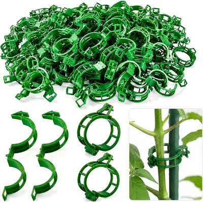 Produktbild von Tuinclips Pflanzenclips dunkelgrün, 200 Stück, für Kletterpflanzen und Tomaten
