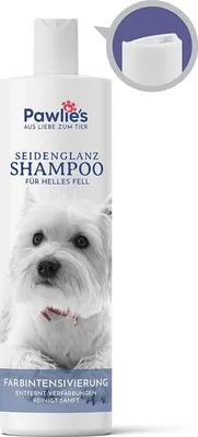 Produktbild von Pawlie's Hundeshampoo Weißes Fell - Fellpflege helles Fell, Hunde-Shampoo für weiße Hunde, Hundeshampoo Malteser Hund Zubehör, Pudel Shampoo, Shih Tzu, Havaneser Shampoo, Pomeranian Shampoo