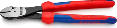 Produktbild von Knipex Kraftseitenschneider DIN ISO 5749 Länge 250mm schwarz atramentiert poliert 2K-Hüllen - 74 02 250 SB
