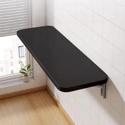Produktbild von Wandklapptisch Schreibtisch Tischplatte 80x50cm Klapptisch Küchentisch für Wand,Arbeitszimmer Schwarz