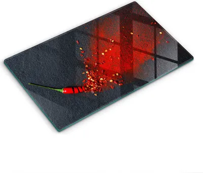 Produktbild von Abdeckung Glas - Küchenabdeckung - 30x52 cm - Abdeckplatte -Chilischote
