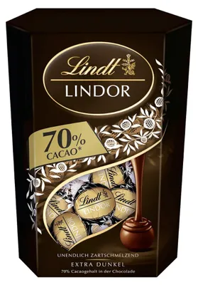 Lindt Lindor Cornet Dark mit zartschmelzender Füllung Packung 500g