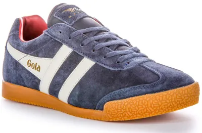 Produktbild von Gola Classics Harrier Low Pro Sun Schwarz 1968 Retro HerrenWildlederLederSneaker in Khaki Orange – undefined / Marineweiß