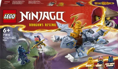 Immagine prodotto di LEGO NINJAGO Riyu il cucciolo di drago, drago giocattolo con 3 minifigure, giocattolo ninja costruibile per bambini e bambine di 6 anni, regalo ricco di azione per bambini 71810