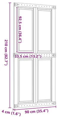 Immagine prodotto di vidaXL Porta da fienile , marrone miele, 90 x 210 cm, legno massello di pino