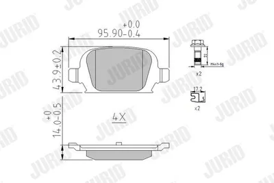 Produktbild von JURID Bremsbeläge Satz Hinten für OPEL Corsa C Schrägheck (X01) 573009J