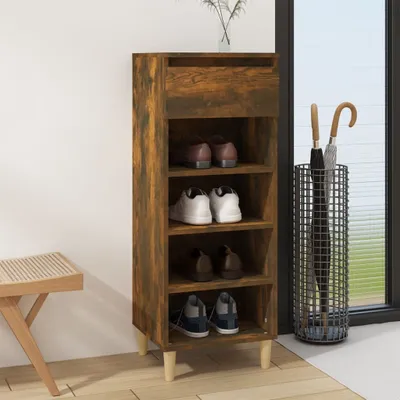 Produktbild von Schuhschrank Räuchereiche 40x36x105 cm Holzwerkstoff , Schuhregale Design 2024
