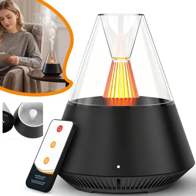 Produktbild von Aroma‑Diffusor für Ätherische Öle, Tragbarer 150ml Luftbefeuchter Mit Kühlem Nebel, Fernbedienung für Schlafzimmer, Büro Und Yoga