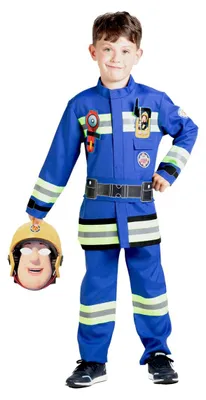 Image de Costume Sam le pompier enfant - Sous licence officielle - Avec masque - Taille 5-7 ans