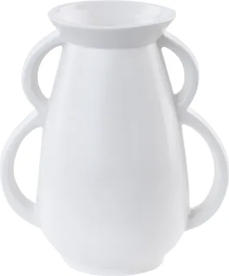 Zdjęcie produktu dla BELIANI Wazon dekoracyjny biały porcelanowy na kwiaty styl nowoczesny 19 cm