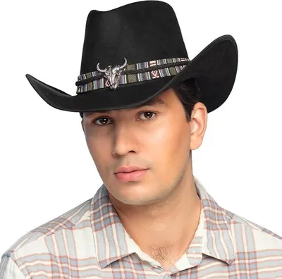 Produktbild von Cowboyhut für Erwachsene - Schwarze Westernhut für Karneval und Themenpartys