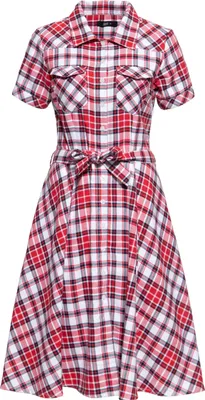 Produktbild von Queen Kerosin Swing Kleid - Checked Red XS