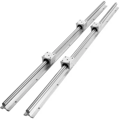 Produktbild von Linearführung - 2 Stk. SBR16-800mm Kohlenstoffstahl Aluminium Linearschiene mit 4 Stk. SBR16UU-Gleitblöcken - Linearlager Lagerblock