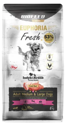 Produktbild von BIOFEED Euphoria Adult Medium & Large dogs Turkey with rabbit - trockenfutter für Hunde - 2kg