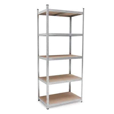 Produktbild von Steckregal Werkstattregal 1800x750x450 mm, 5 Ebenen, Farbe verzinkt, Traglast gesamt 875 kg, Kellerregal Schwerlastregal Metallregal Lagerregal
