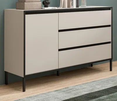 Produktbild von Sideboard "Torello" in Kaschmir und Schwarz Kommode 136 x 83 cm