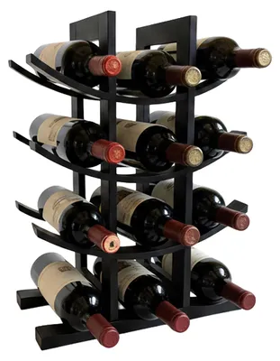 Weinregal Bambus 12 Flaschen 41x30x14,5 cm schwarz